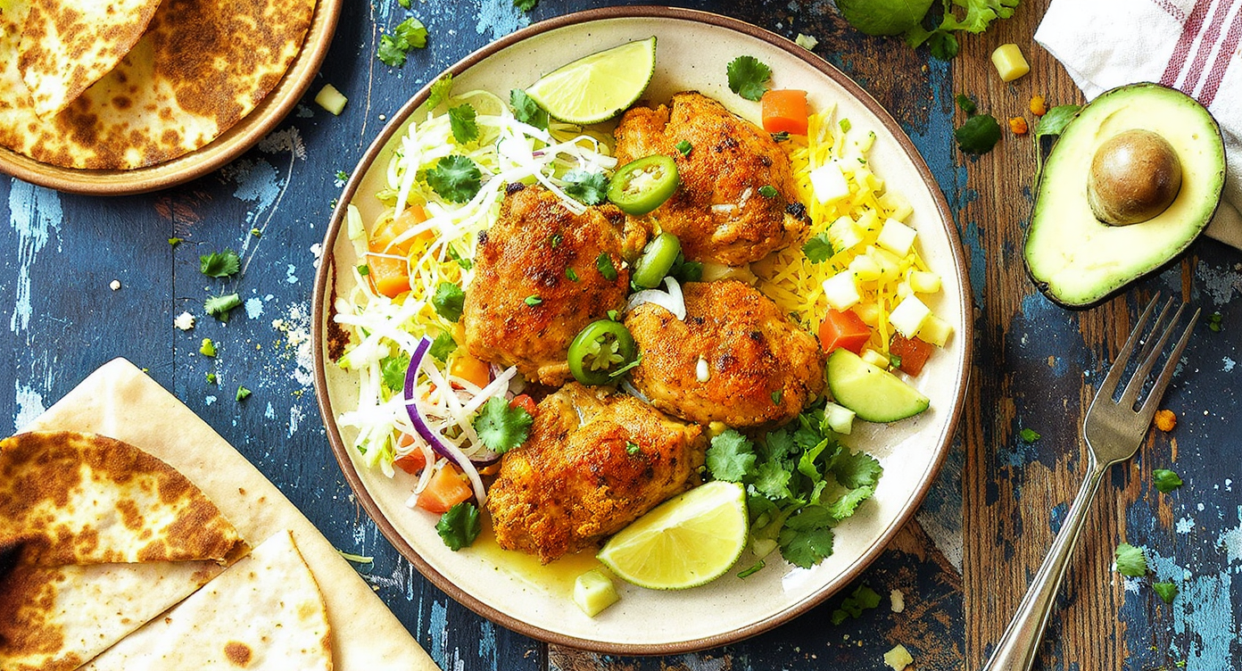 Rick Martinez-Inspired Chicken Taco Plate (Mushroom & Dairy Free)