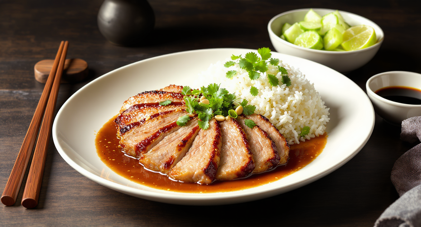 Southeast Asian Pork Tenderloin with Jasmine Rice and Cucumber Salad