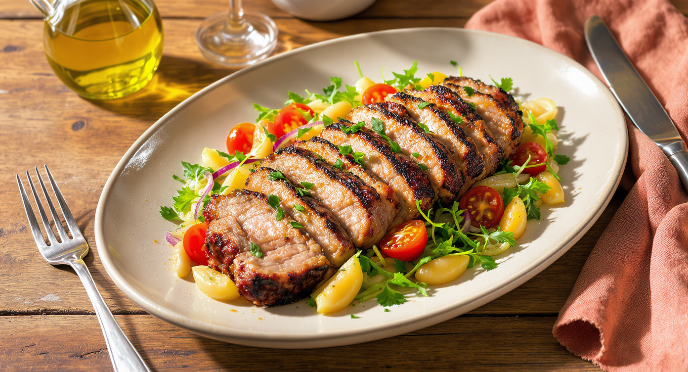 Venetian Pork Tenderloin with Fennel, Cannellini Beans & Arugula