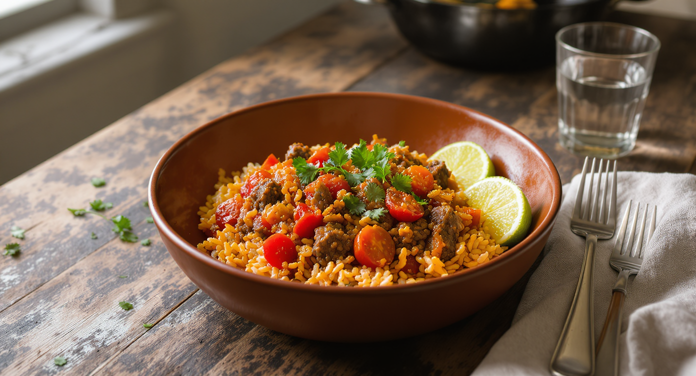 One-Pan Beefy Rice Skillet