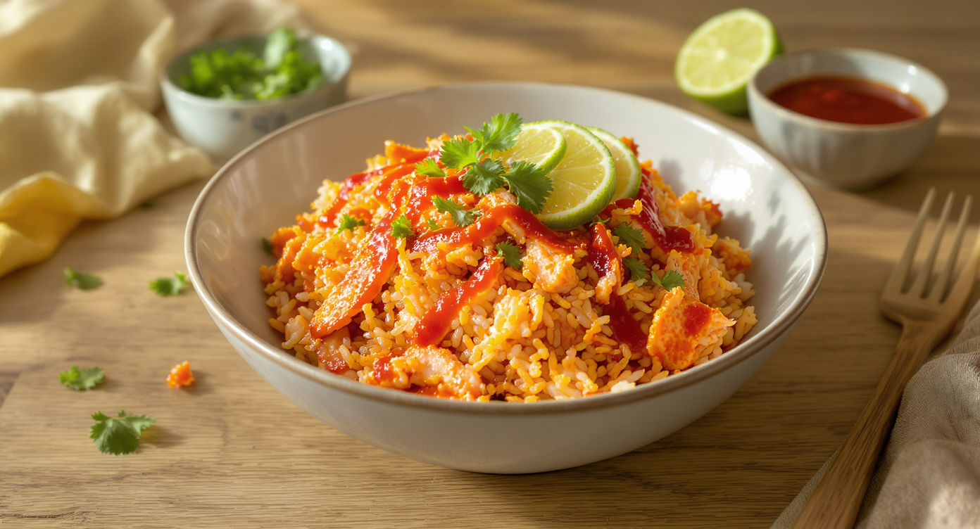 Sriracha Chicken Rice with Lime & Cilantro