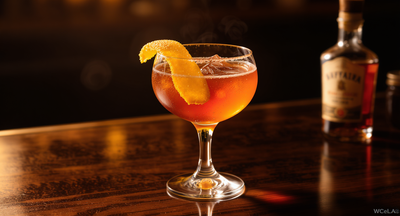 Buffalo Trace Manhattan with Orange Garnish