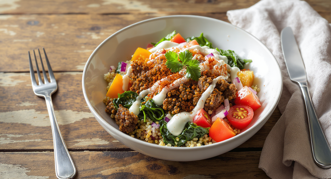 High-Protein Ground Beef & Quinoa Power Bowl