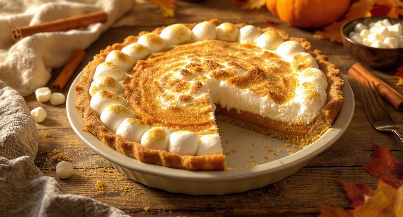 Sweet Potato S’mores Pie with White Chocolate
