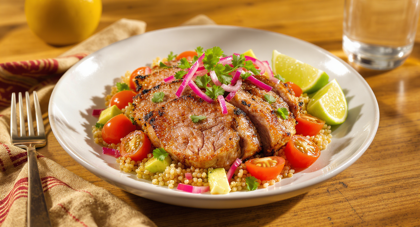 Peruvian-Style Pork Tenderloin with Quinoa Salad