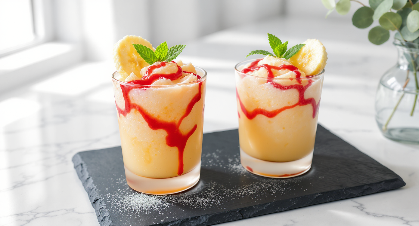 Frosty Banana Ketchup Swirl (Surprise Slush Dessert)