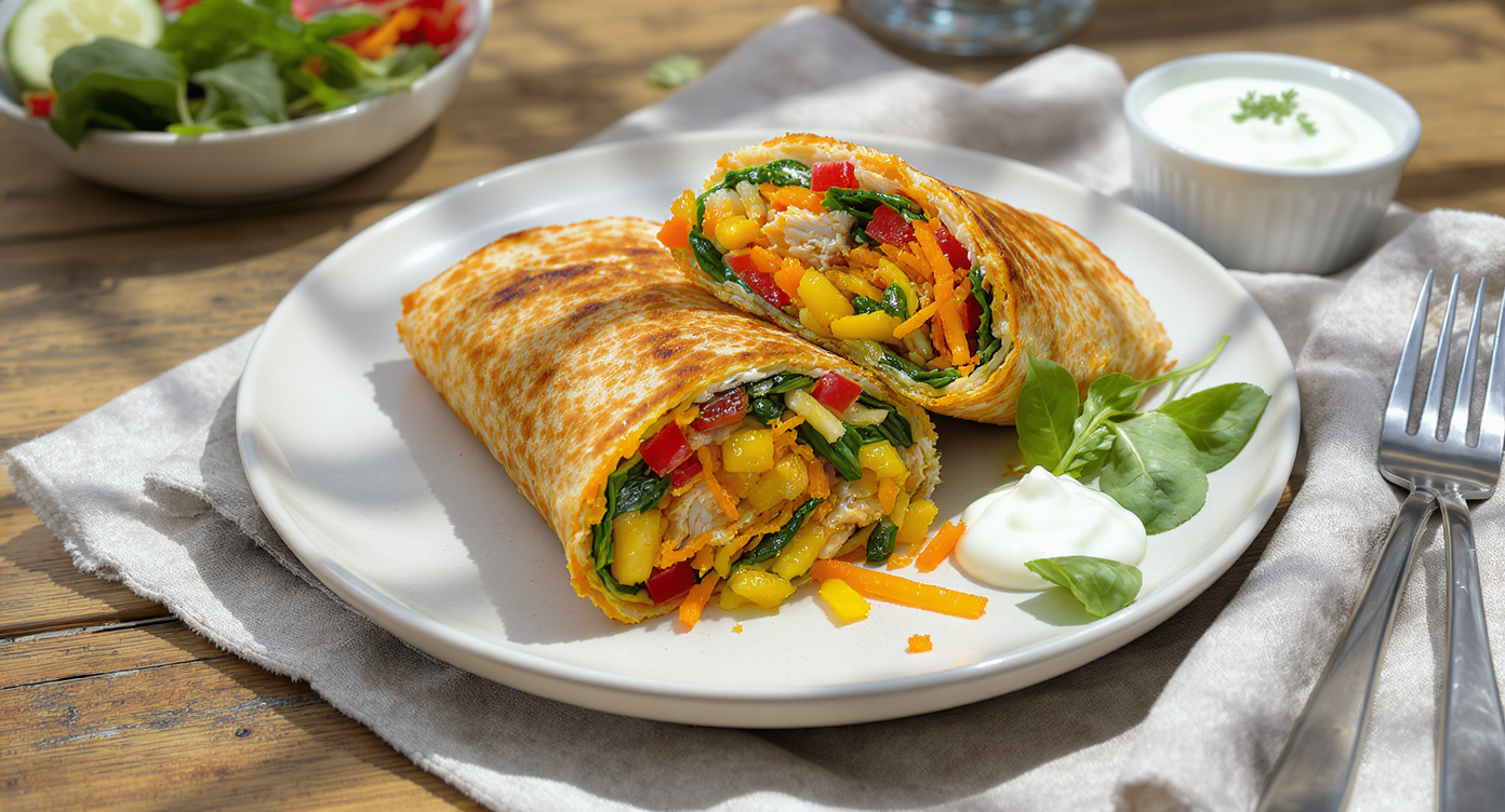 15-Minute Chicken & Veggie Crunch Wraps