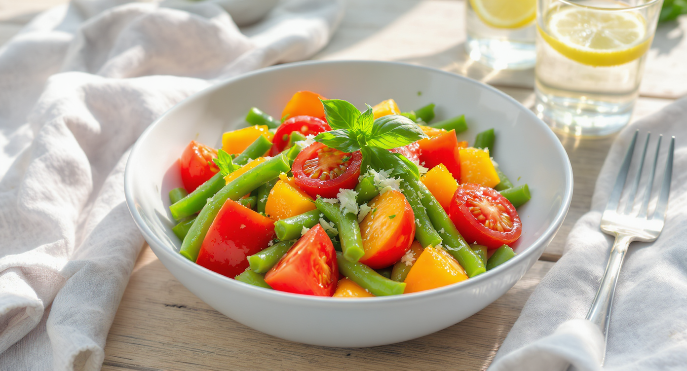 Summer Tomato, Stone Fruit & Green Bean Salad