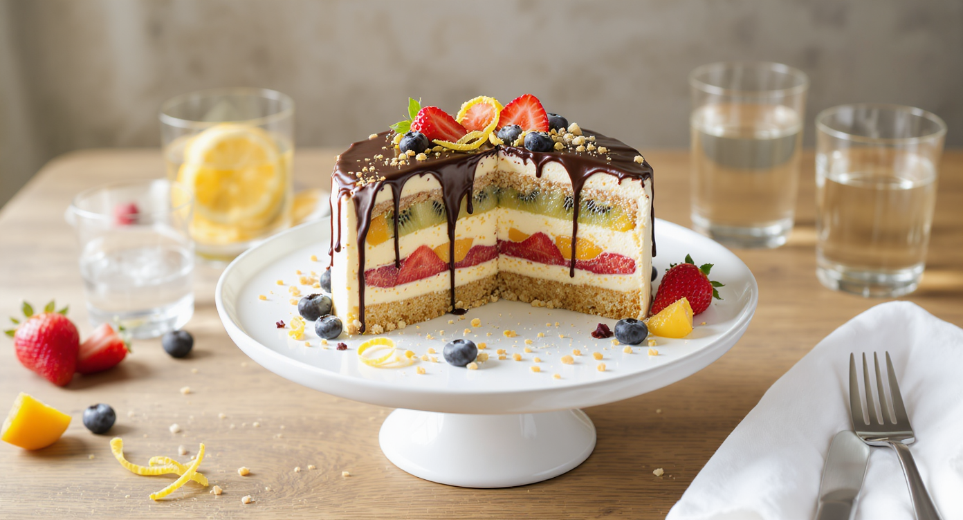 Birthday Yogurt & Fruit Parfait 'Cake'