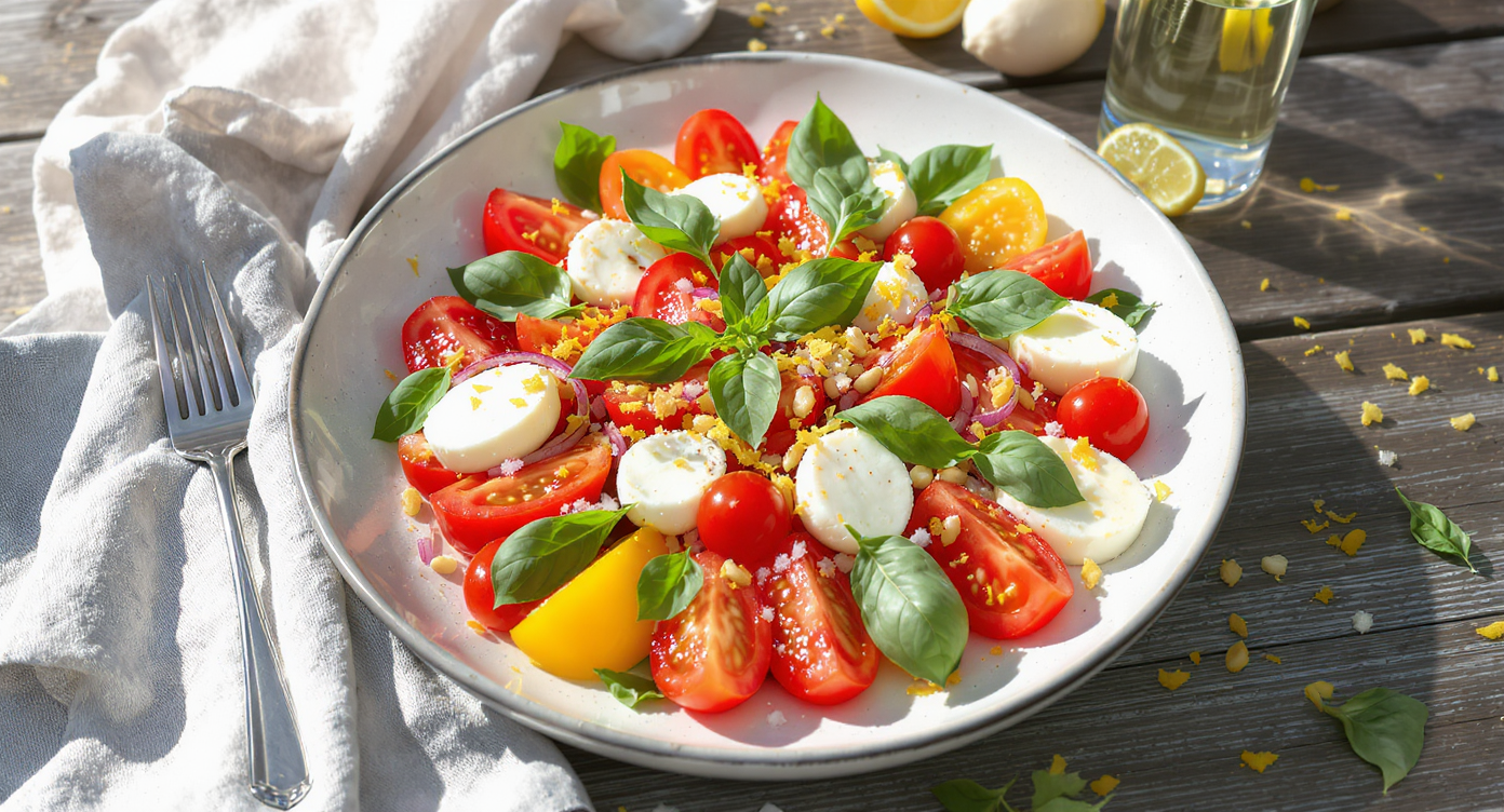 Heirloom Tomato, Basil & Mozzarella Summer Salad