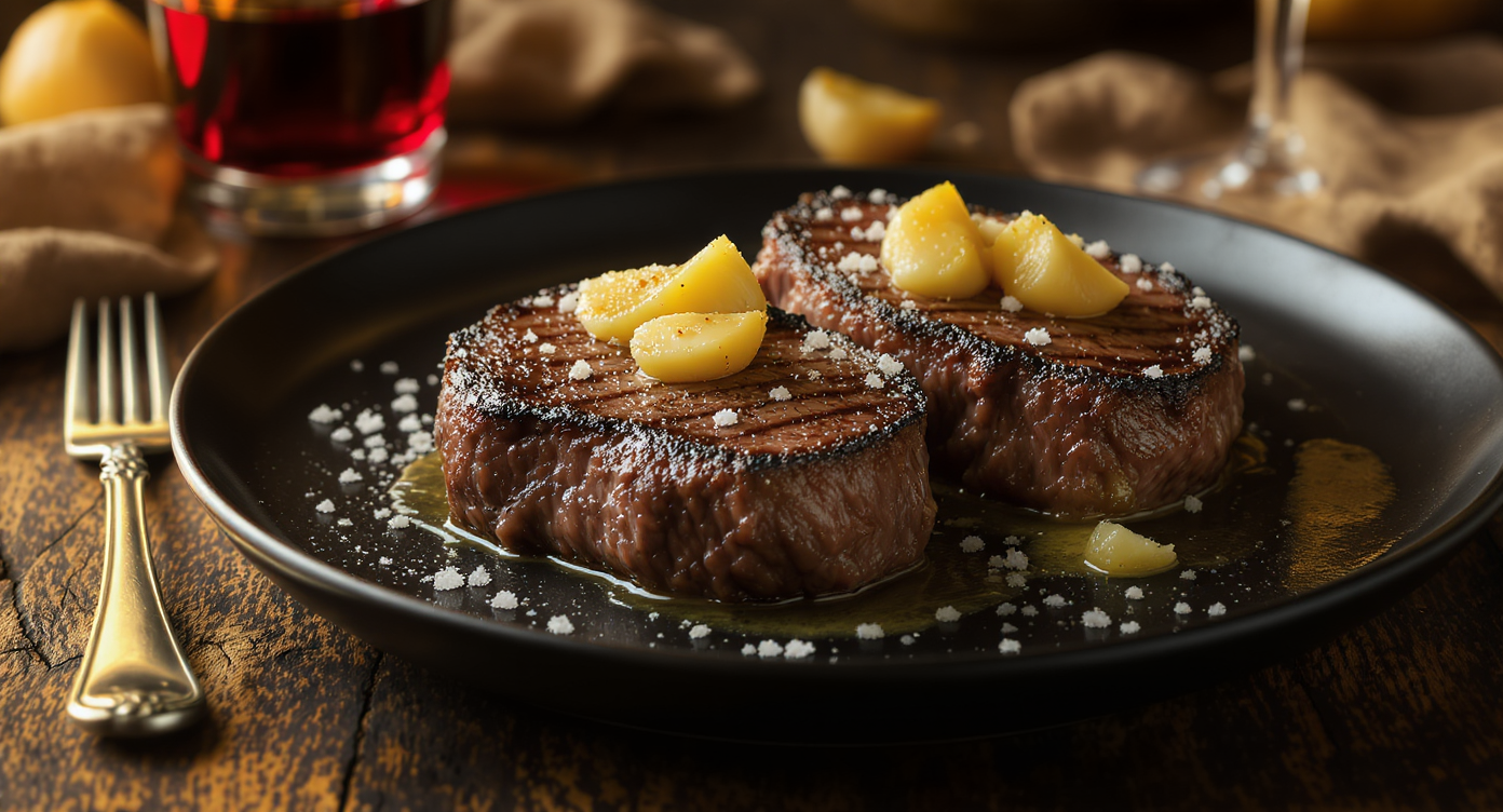 Pan-Seared Filet Mignon with Garlic Butter and Sea Salt