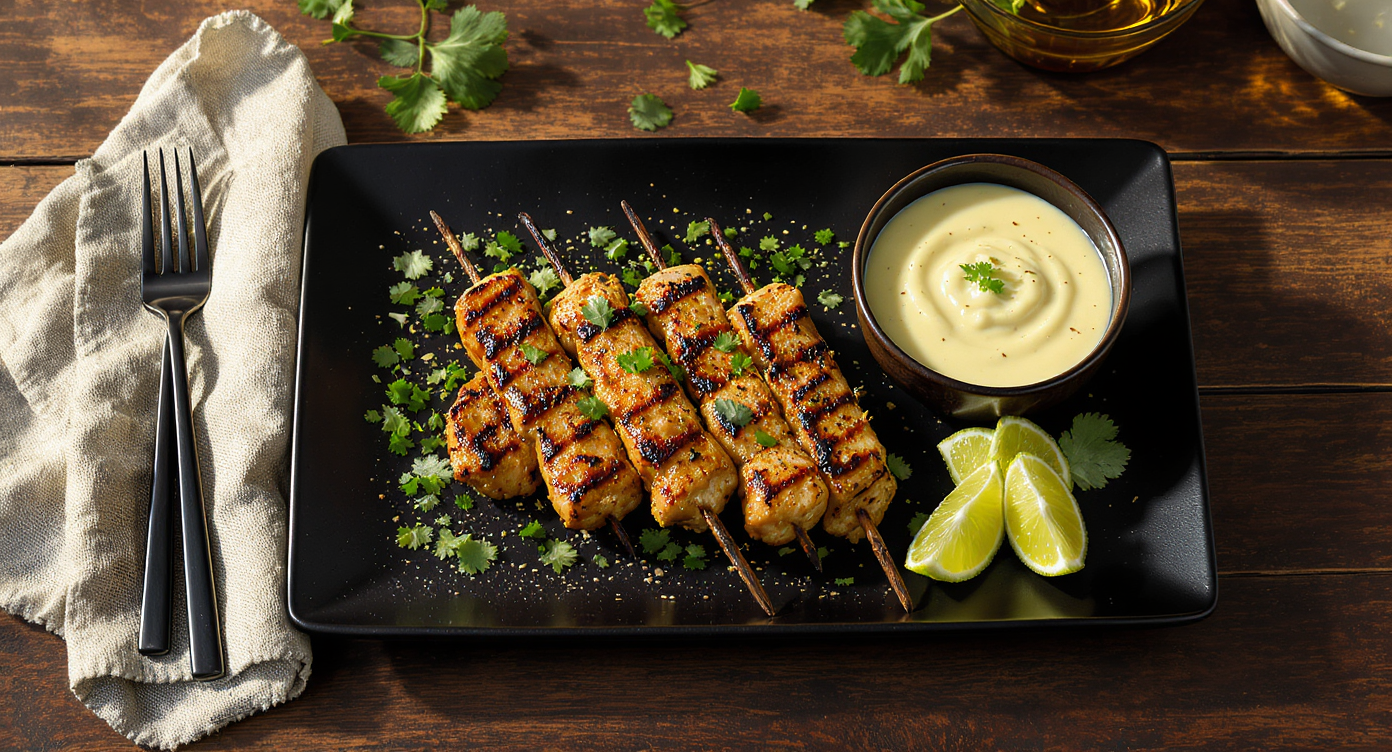 Peanut-Free Chicken Satay with Sunflower Seed Sauce