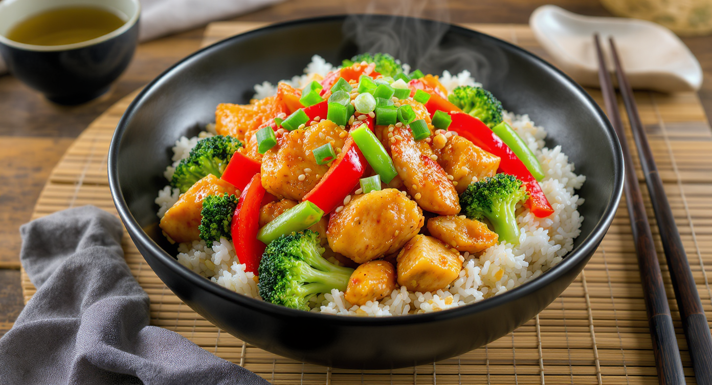 Asian Chicken Thigh Stir-Fry Bowl