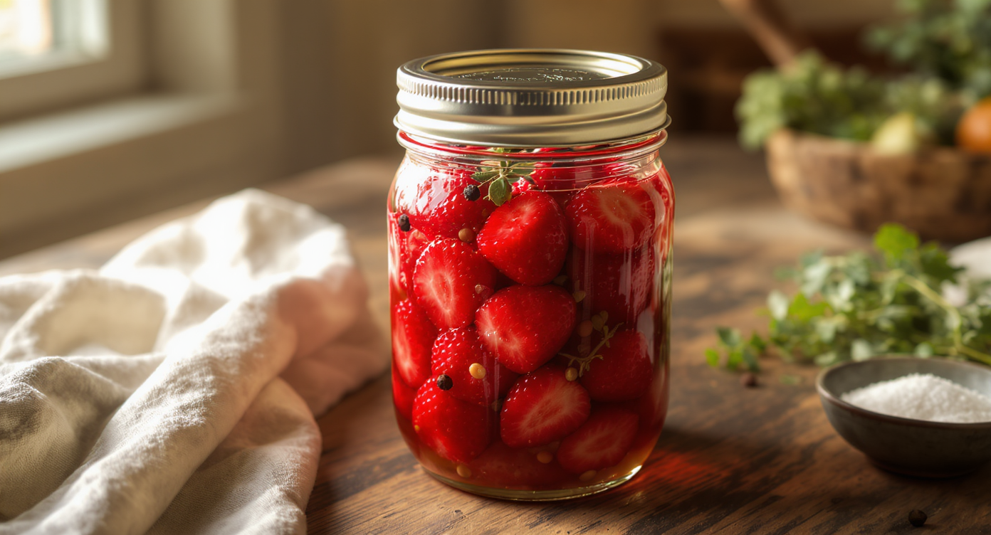 Quick Pickled Strawberries