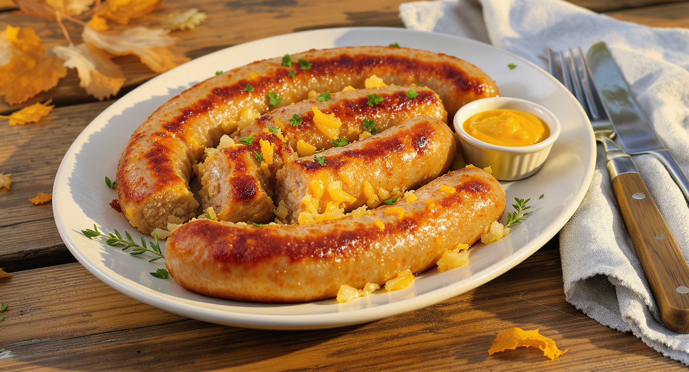 Cheddar & Sauerkraut Bratwursts