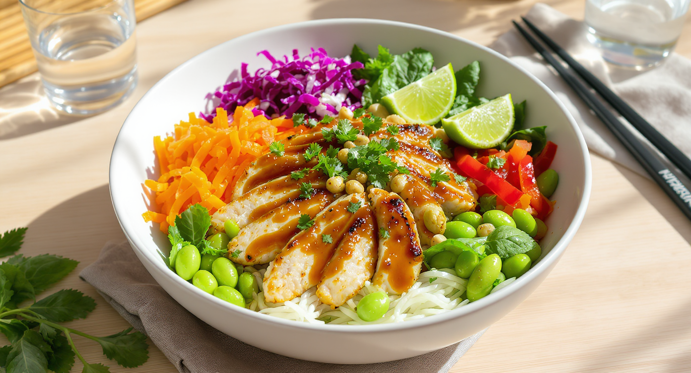 Flower Child-Inspired Chicken Noodle Bowl