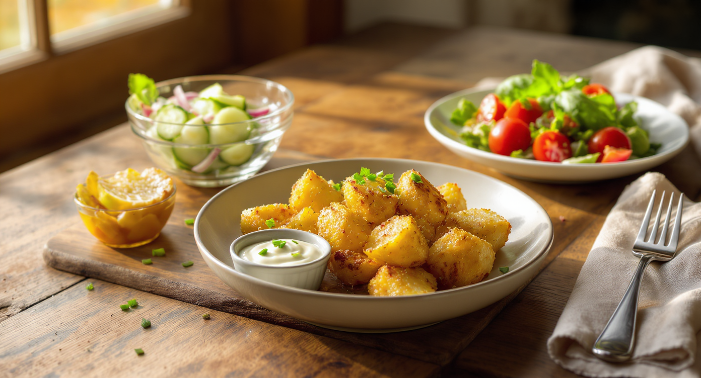 Martha Stewart-Worthy Burger Sides: Crispy Potatoes, Pickled Cucumber Salad & Basil Tomato Medley