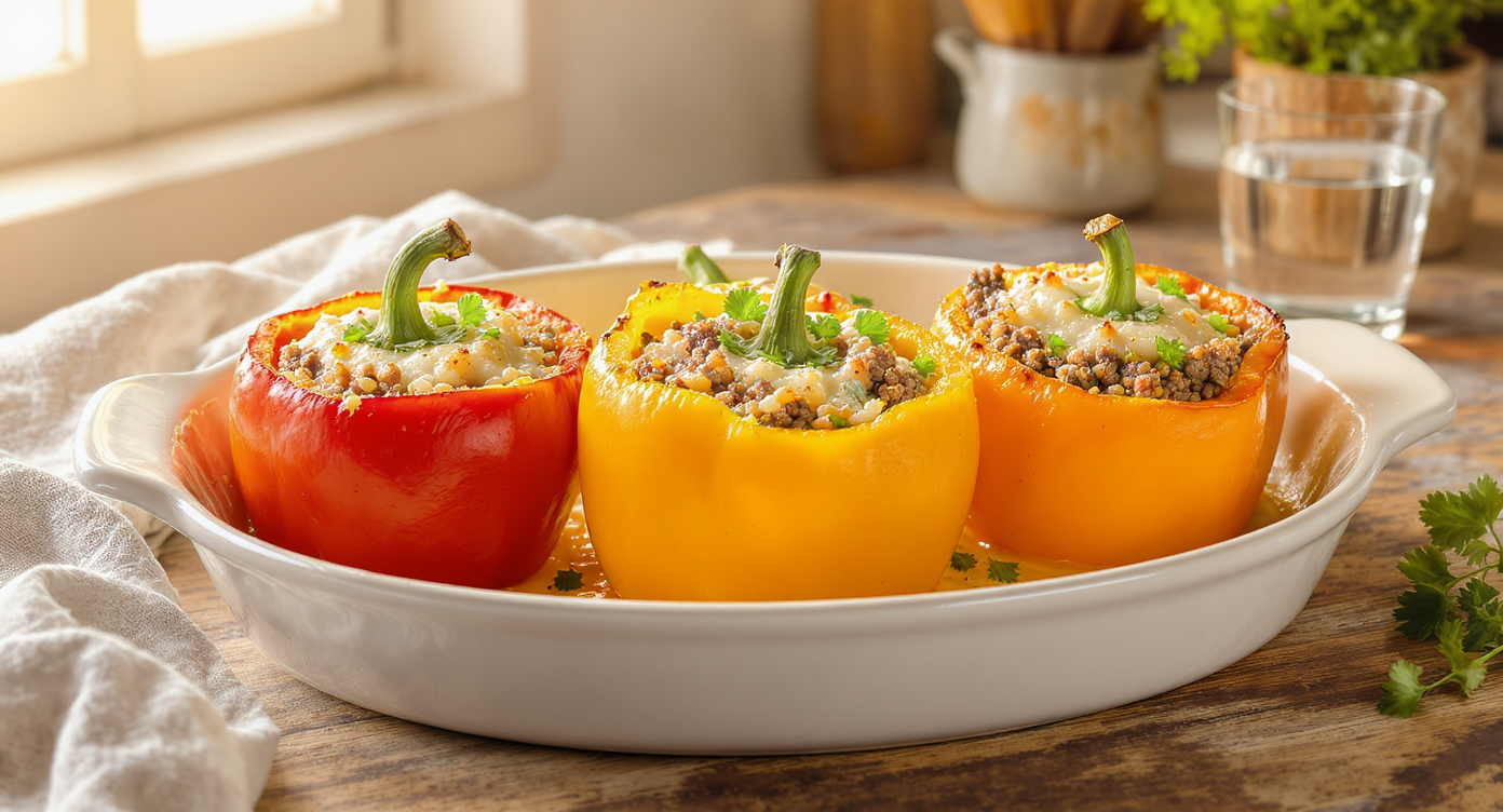Classic Stuffed Bell Peppers with Ground Beef