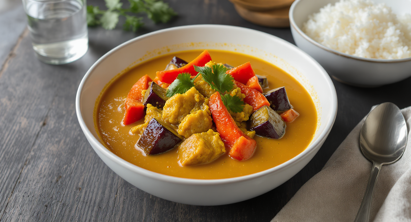 Chicken Curry with Bell Pepper and Eggplant