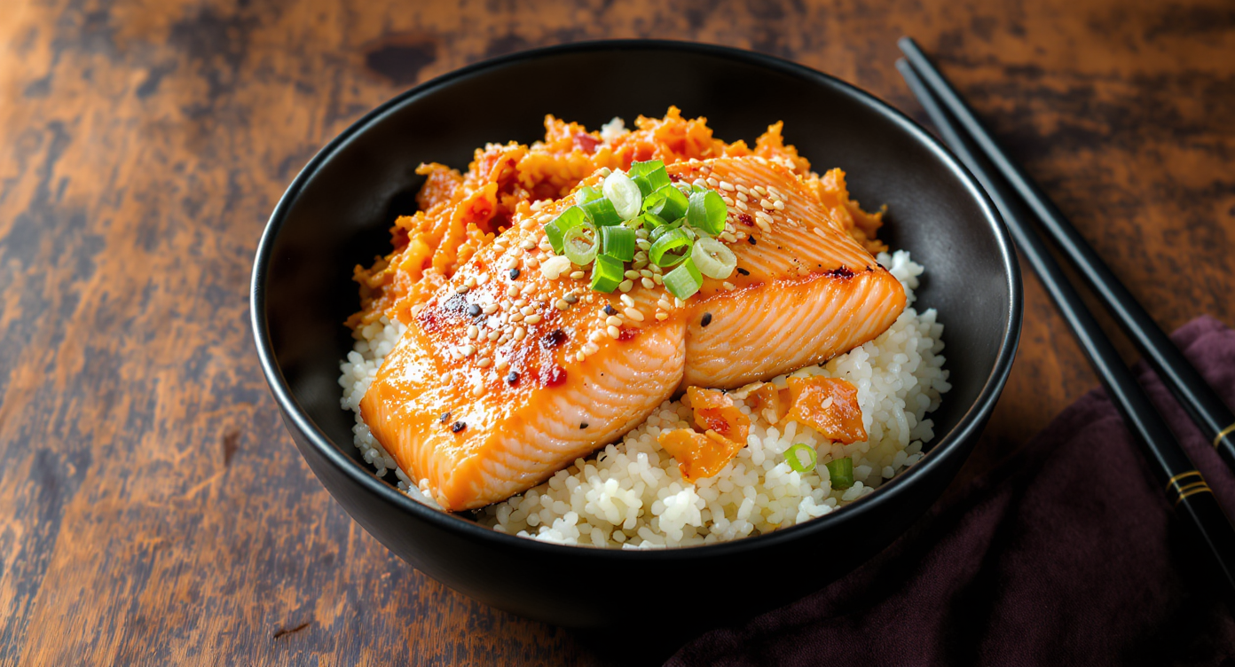 Roasted Salmon with Kimchi & Sesame