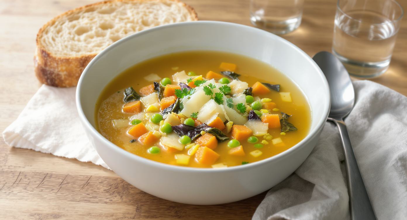 Alice Waters-Inspired Spring Vegetable Soup