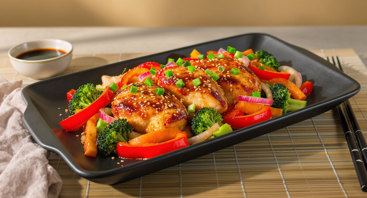 Sheet Pan Soy-Sesame Chicken & Veggie Bake
