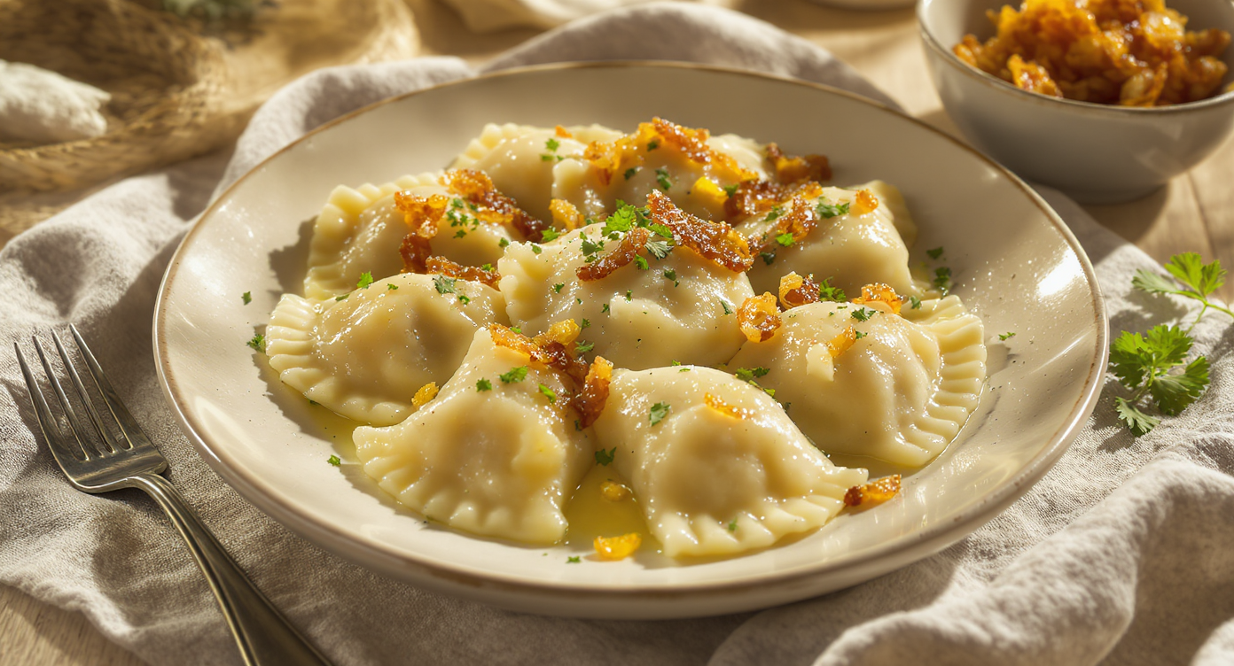 Polish Pierogi with Potato and Cheese Filling