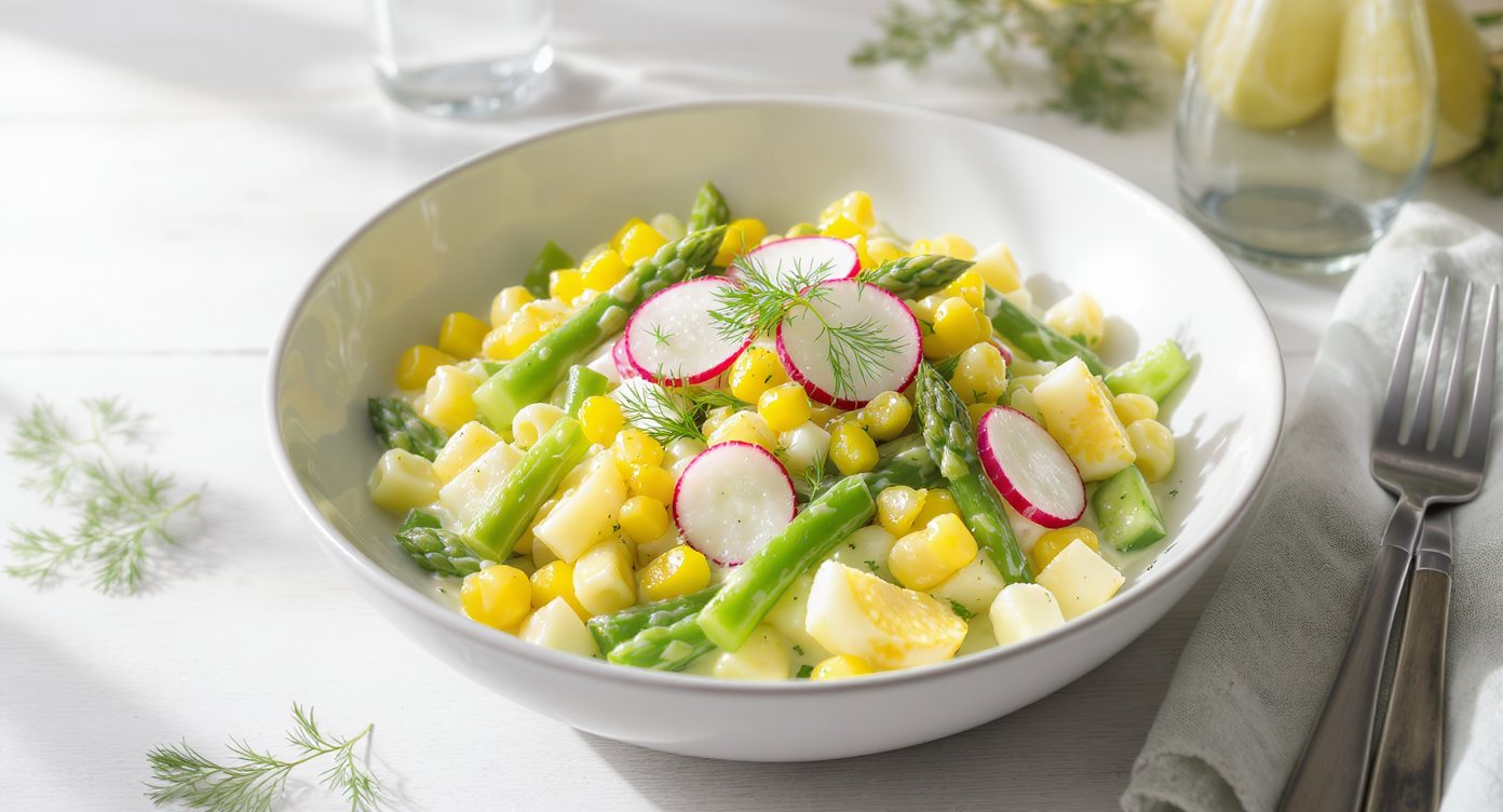 Spring Vegetable & Dill Creamy Pasta Salad