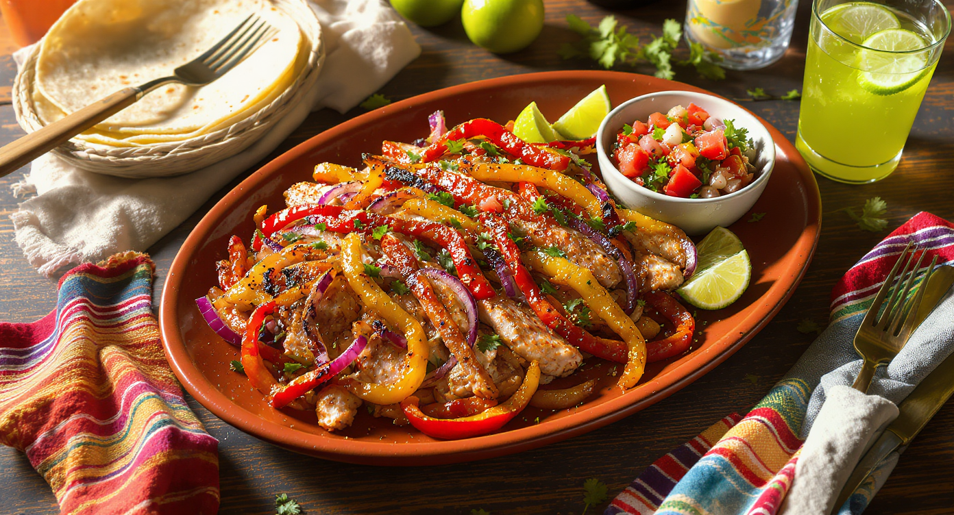Sheet Pan Chicken Fajitas with Smoky Roasted Peppers & Fresh Pico de Gallo