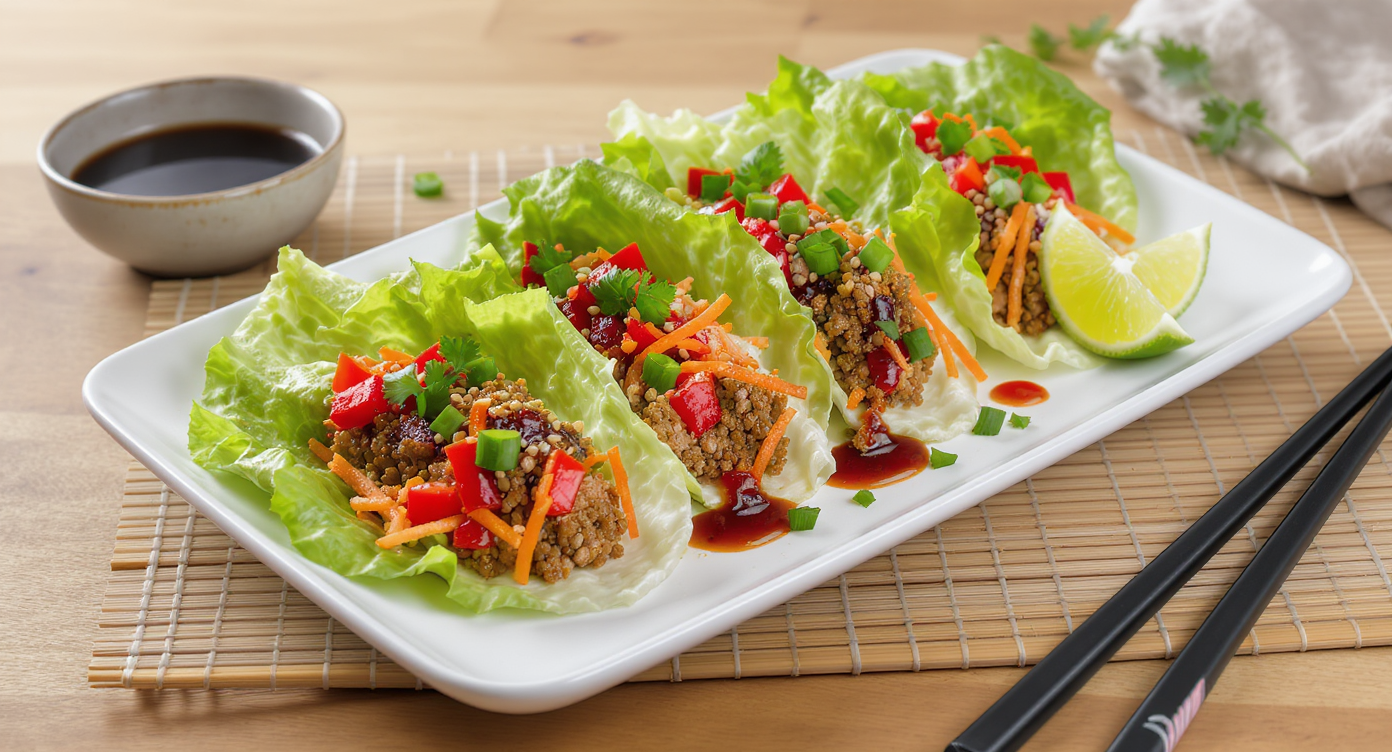 Sizzling Turkey Lettuce Wraps with Ginger-Soy Glaze