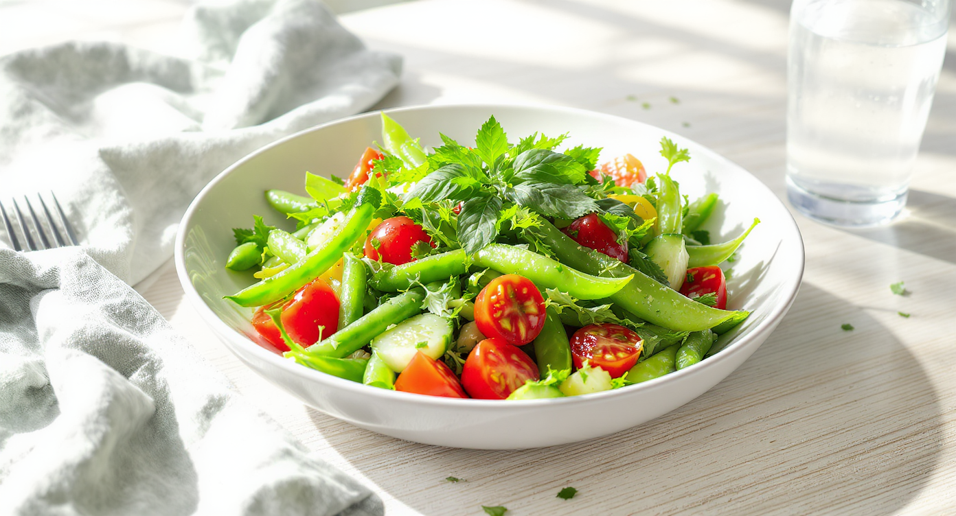 Summer California Vegetable Salad with Fresh Herb Dressing