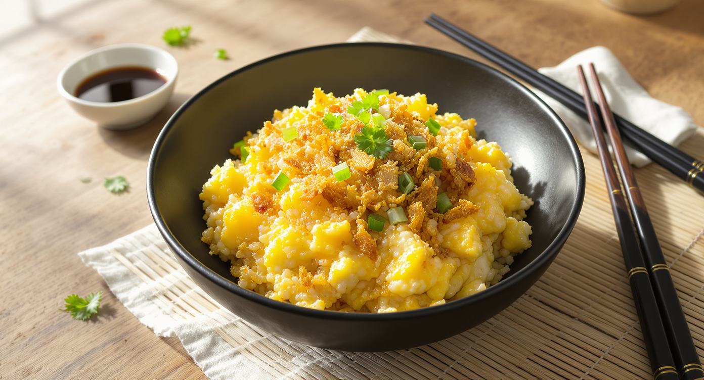 Crispy Garlic Fried Rice with Soft-Scrambled Eggs