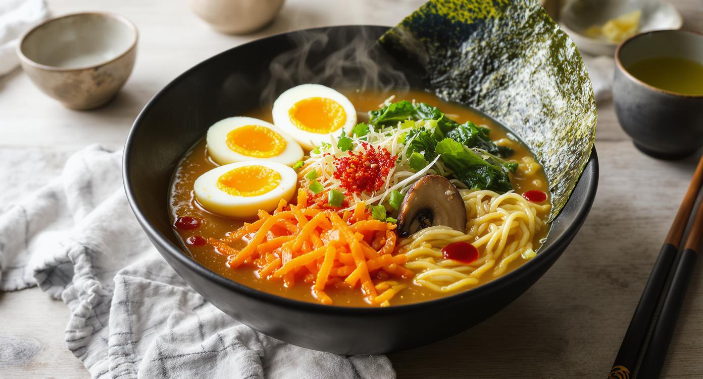 Modern Comfort Ramen with Miso-Ginger Broth