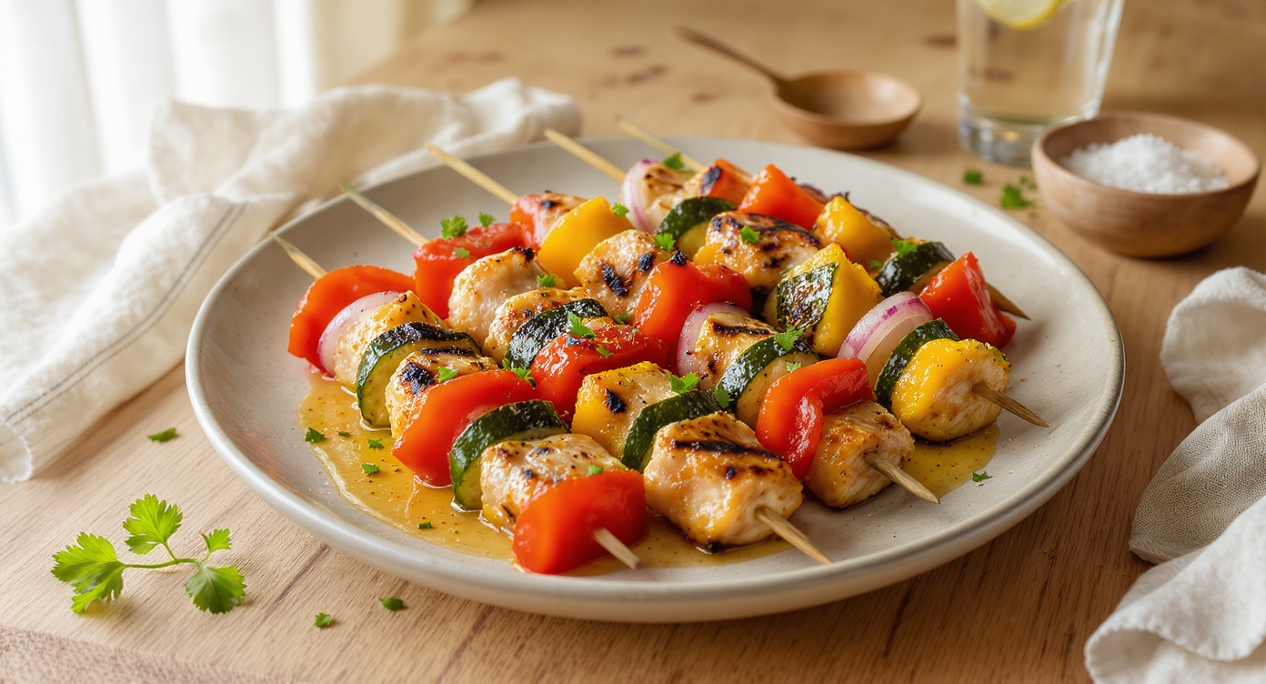 Lebanese Chicken Skewers with a Bright Flavour