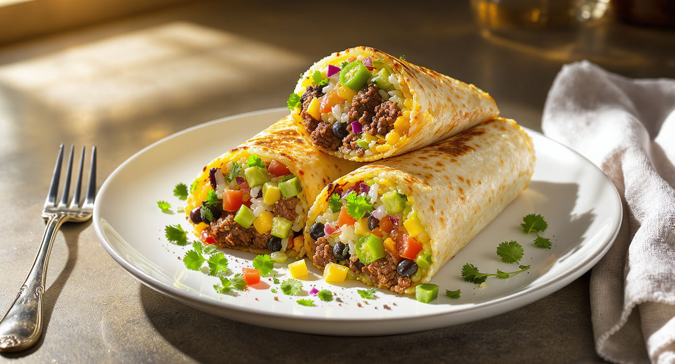 California-Style Carne Asada Burritos with Avocado Salsa