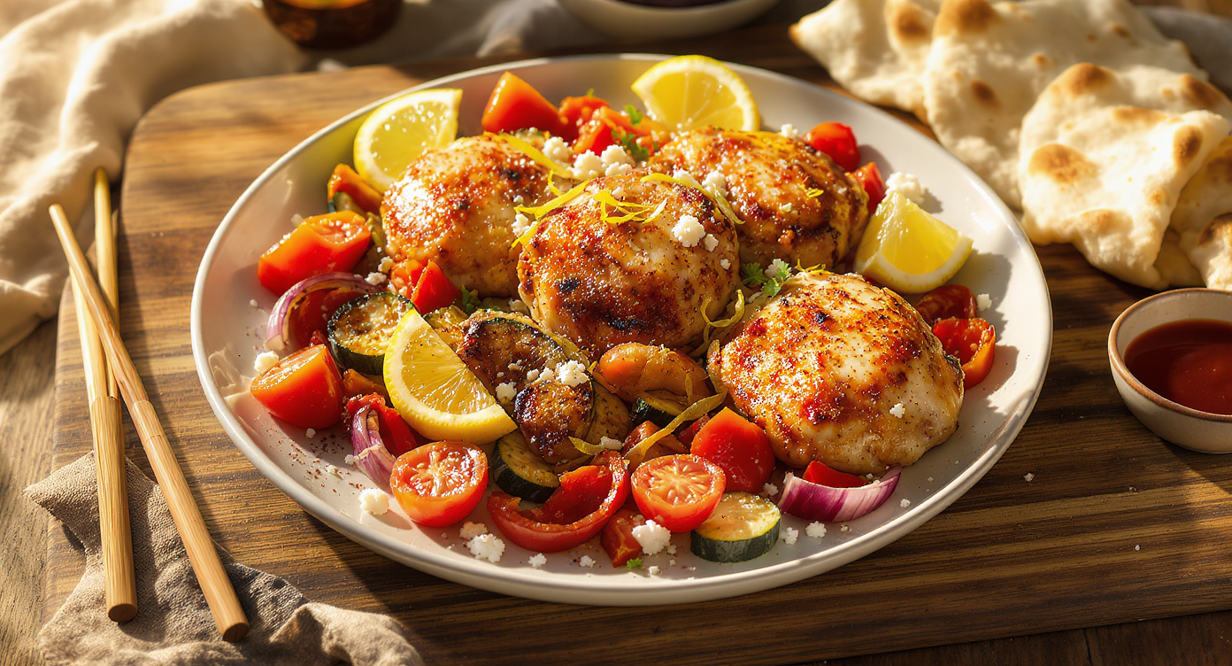 Trader Joe’s Sheet Pan Mediterranean Chicken & Veggies
