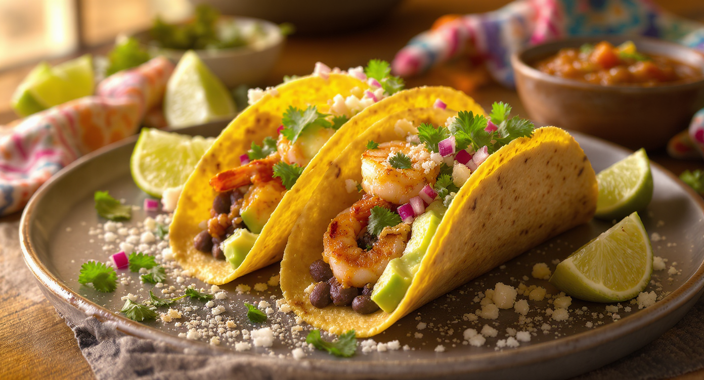 Spicy Shrimp & Black Bean Power Tacos