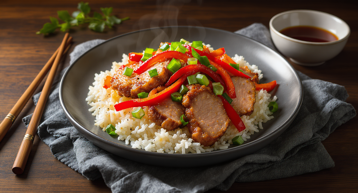 Crispy Pork Tenderloin Stir-Fry with Revived Scallions