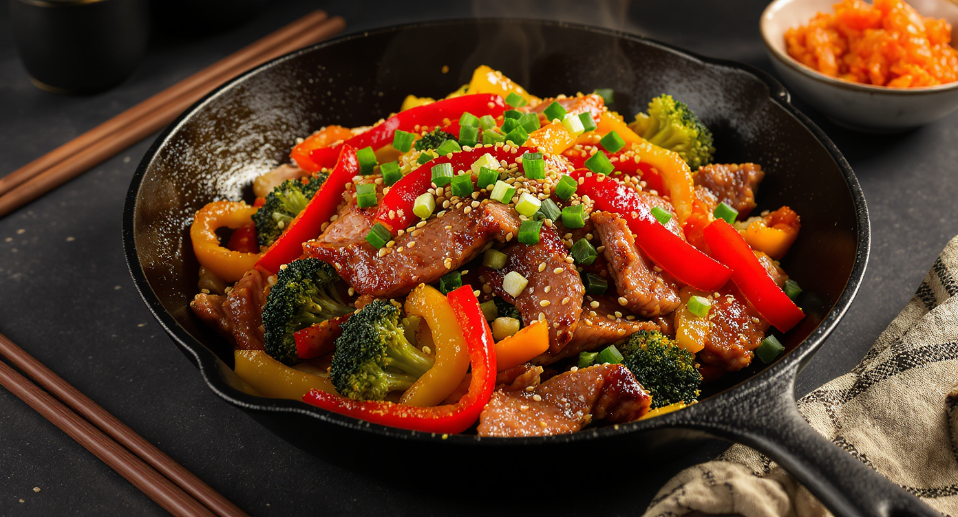High-Protein Korean BBQ Beef Stir-Fry (500 Calorie, 50g Protein Single-Serve)