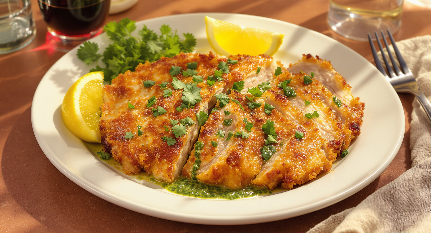 Crispy Pork Milanesa with Classic Chimichurri