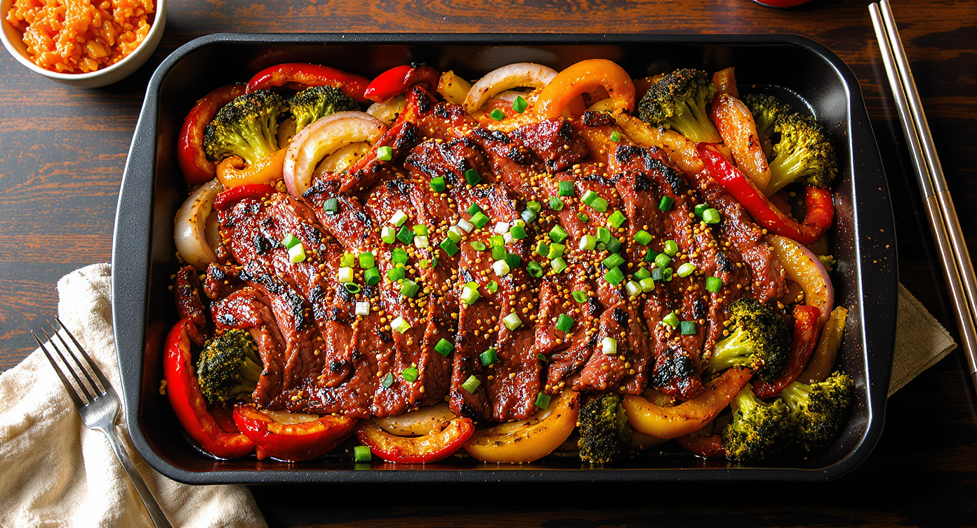 Korean BBQ Beef & Vegetable Sheet Pan Dinner (High-Protein, Single-Serve)