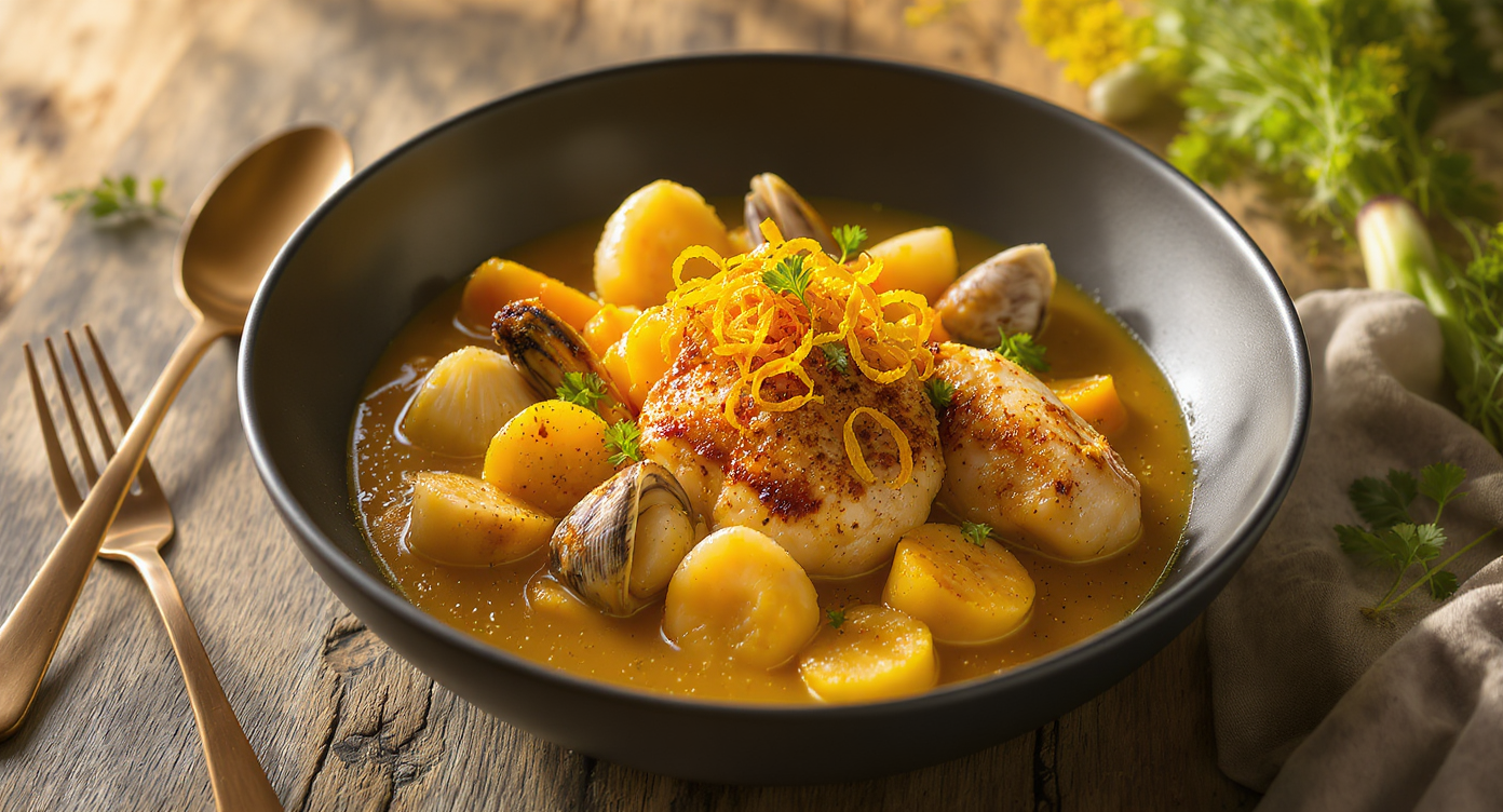 Provençal Bouillabaisse-Inspired Shellfish & Chicken Stew (Fish-Free)