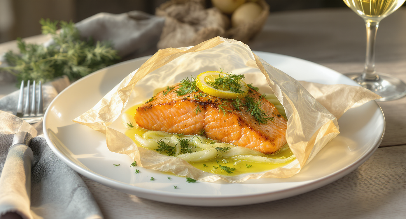Herbed Salmon en Papillote with Fennel
