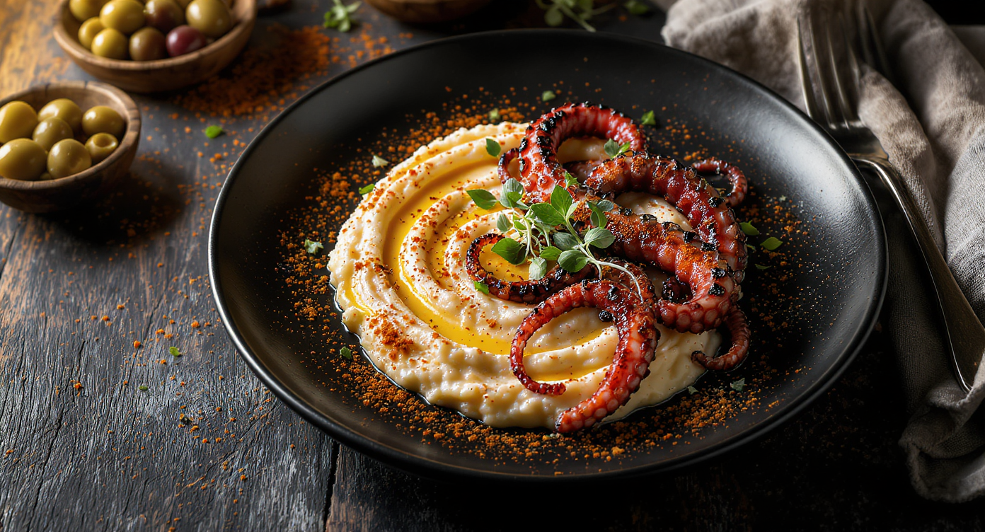 Charred Octopus with Lemon Skordalia