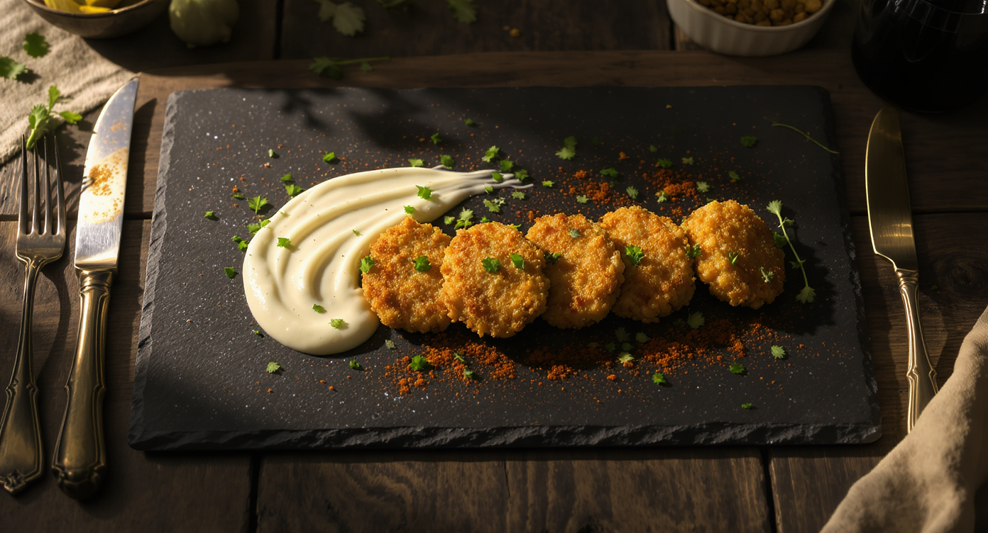 Crispy Chickpea Fritters with Creamy Tahini Garlic Sauce