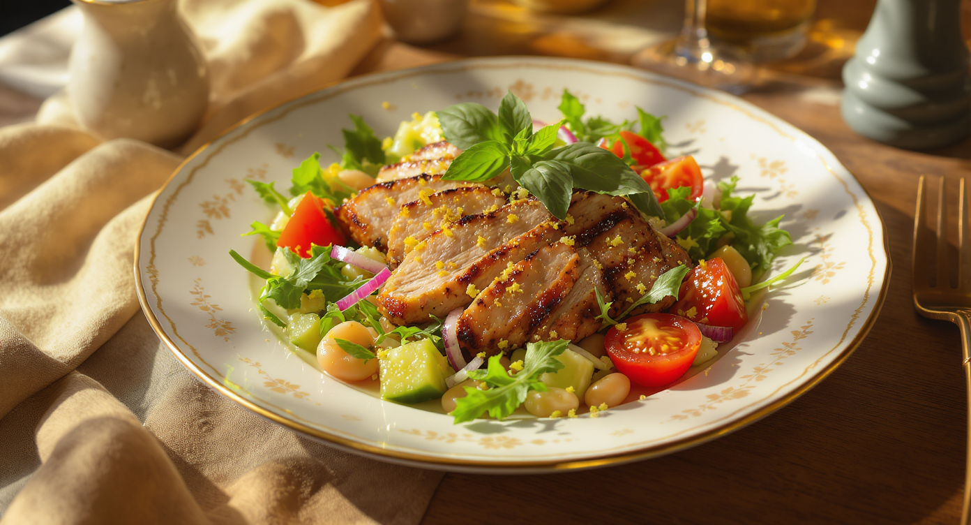 California Grilled Chicken & White Bean Summer Salad