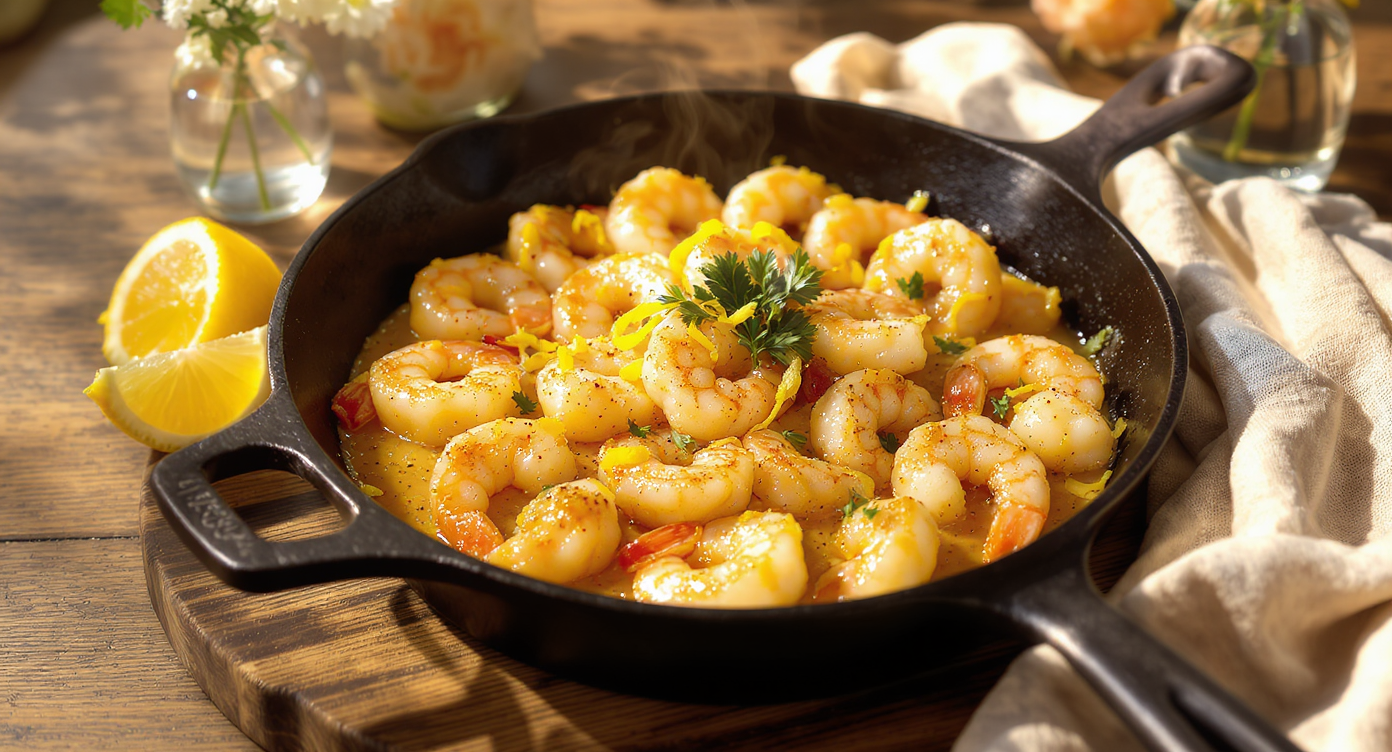 Lemon Garlic Shrimp Skillet
