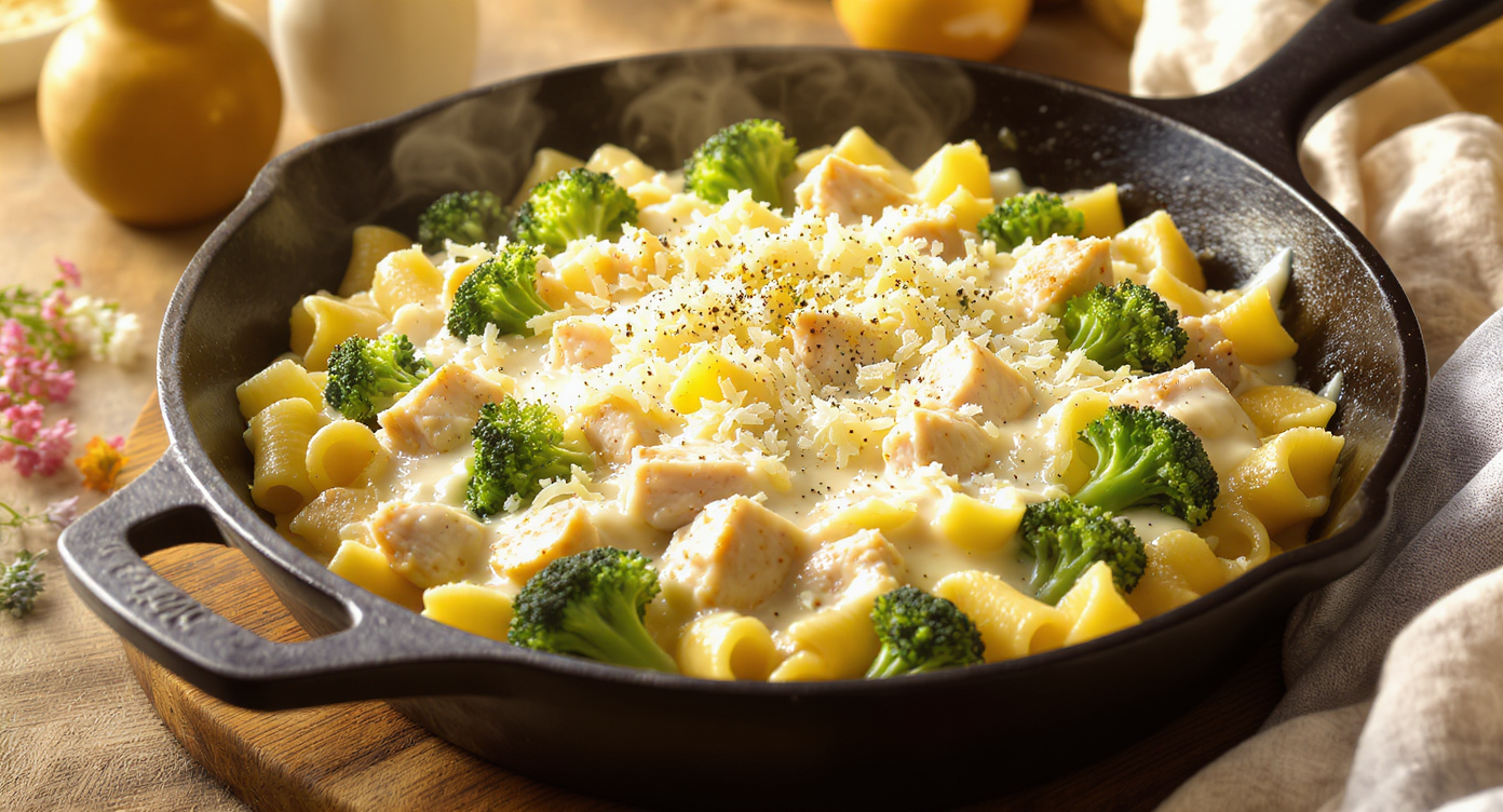 High-Protein Chicken Broccoli Alfredo Bake