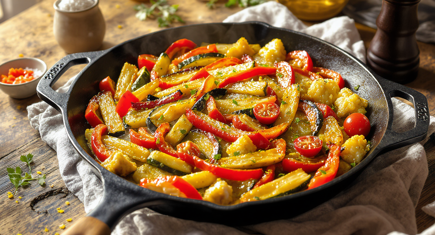 Crisp Mediterranean Sheet Pan Vegetables with Herb Vinaigrette