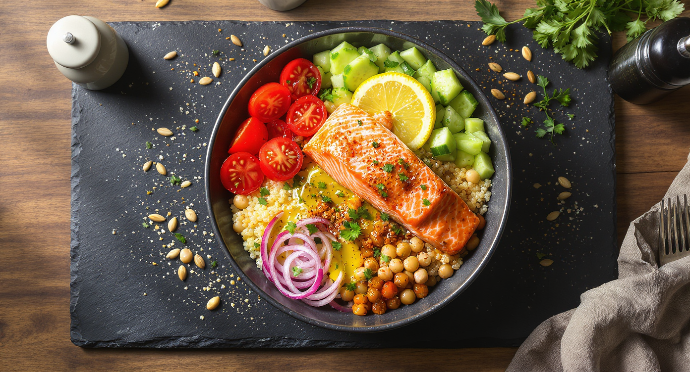 Mediterranean Salmon & Quinoa Power Bowl